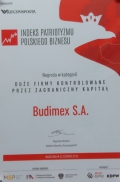 Budimex w gronie laureatów rankingu Patriotyzmu Polskiego Biznesu Rzeczpospolitej